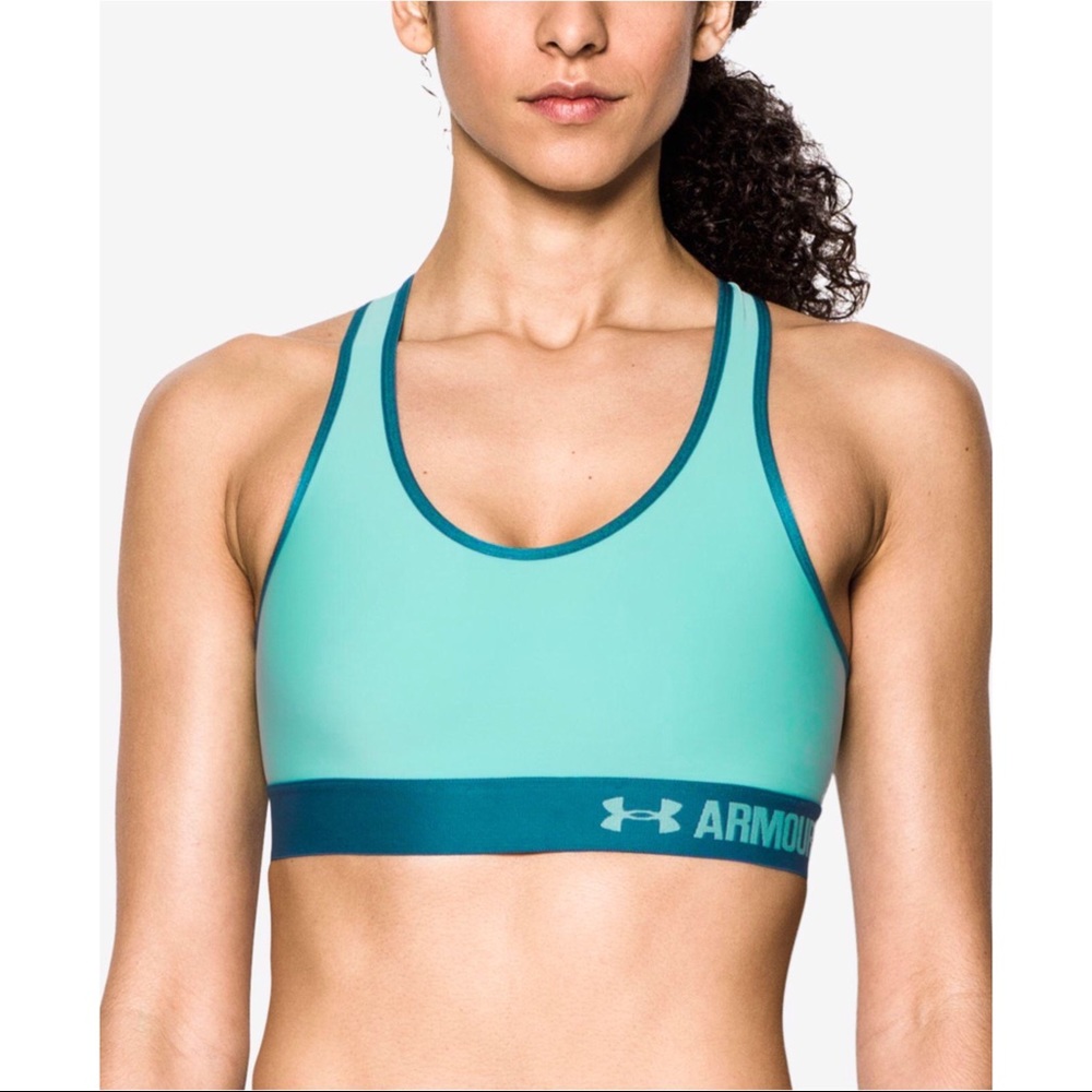 mid support sport bra blue infity color
